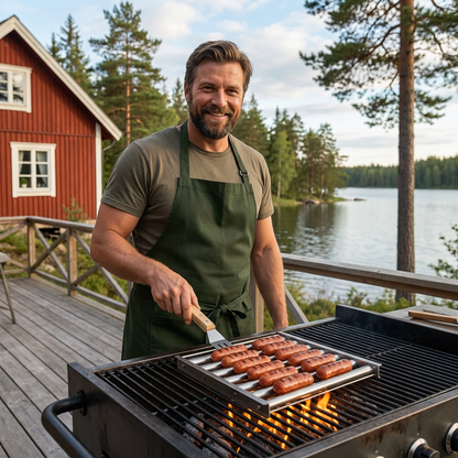 Rostfri Korvhållare – Rullbar Grillhållare för Hot Dogs och Korvar