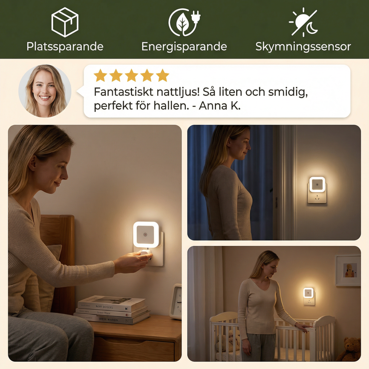 LED-nattljusset med sensor – kompakt och energieffektivt
