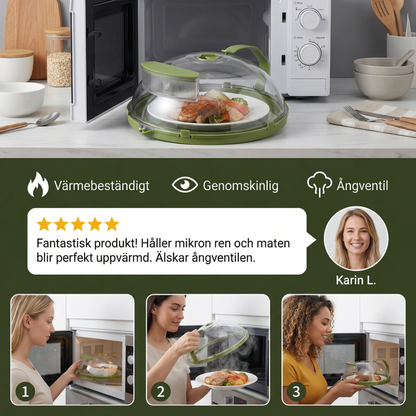 Mikrovågslock – Värmebeständigt, Transparent Och Med Ångventil