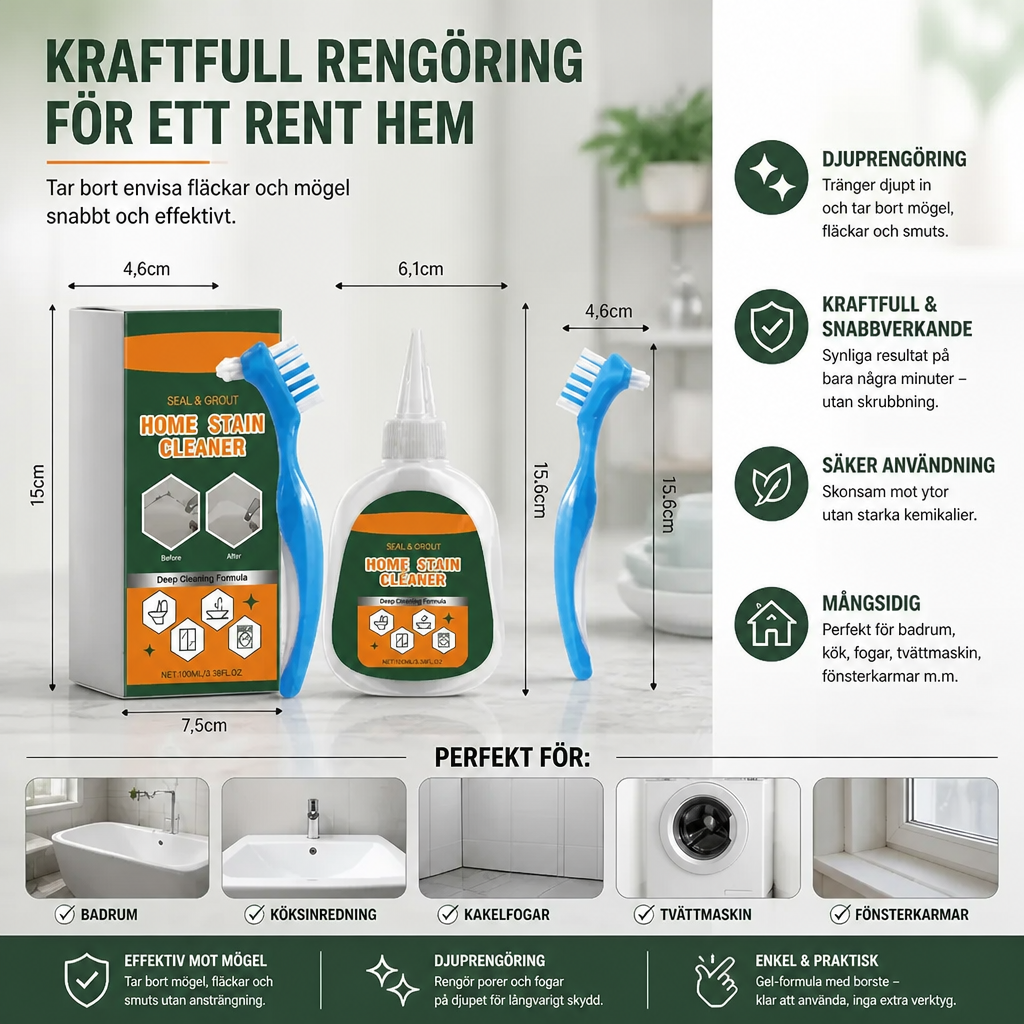 Mögelborttagningsgel Med Skrubbborste – Kraftfull Rengöring Mot Mögel Och Fläckar
