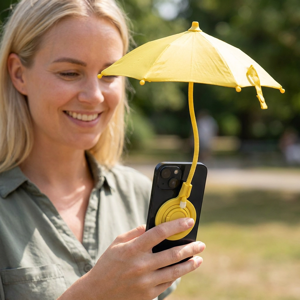 Magnetisk Mini Telefon-Solskärm – Utdragbart Stativ för Flexibel Solskydd på Språng
