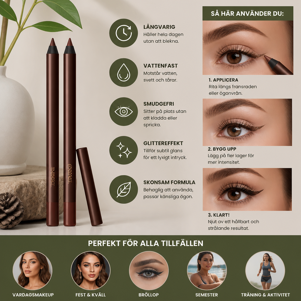 Vattenfast Glitter-Gel Eyeliner – Långvarig, Smudgefri Färg