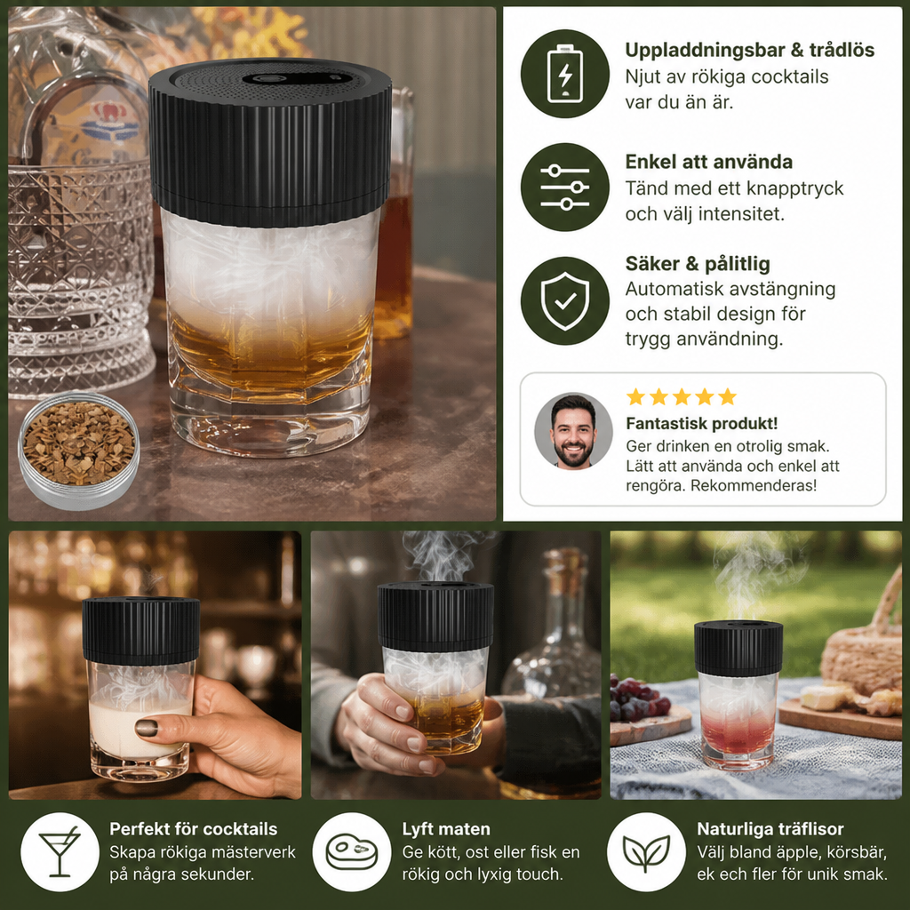 Uppladdningsbart Elektriskt Cocktail-Smoker Set