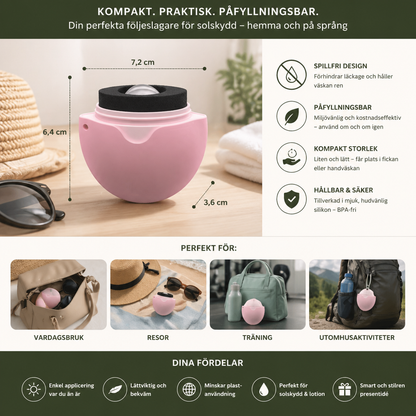 Påfyllningsbar solkrämroller – Spillfri lotiondispenser