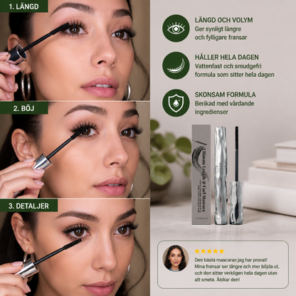 Vattenfast Mascara För Böj Och Längd – Långvarig, Smudgefri Formula