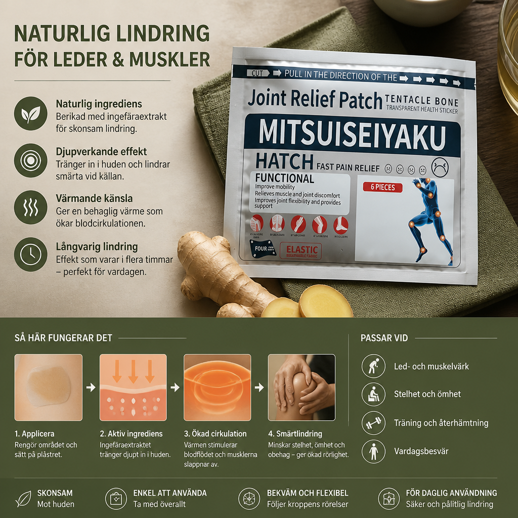 Örtplåster Med Ingefära För Smärtlindring Och Ökad Ledkomfort