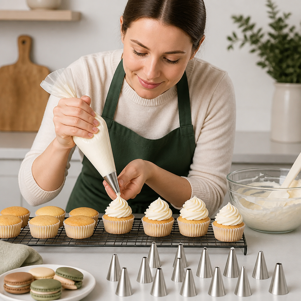 12-delars spritstyllset – Precision för dekoration av tårtor, cupcakes och macarons
