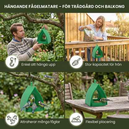 Hängande fågelmatare att hänga upp – Stor kapacitet för trädgård och balkong