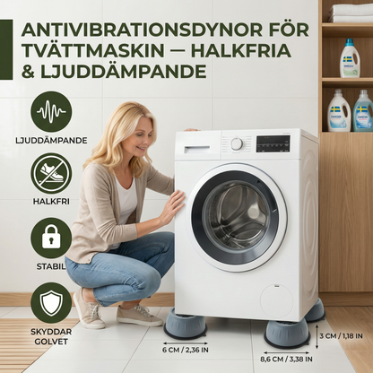 Antivibrationsdynor för tvättmaskin – Halkfria & Ljuddämpande