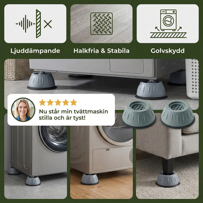 Antivibrationsdynor för tvättmaskin – Halkfria & Ljuddämpande