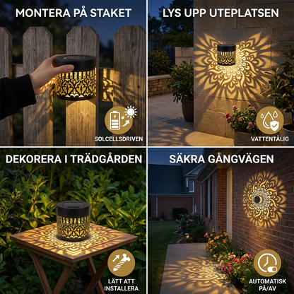 LED Solcellsvägglampa Mandala – Utomhusbelysning För Trädgård, Staket Och Uteplats
