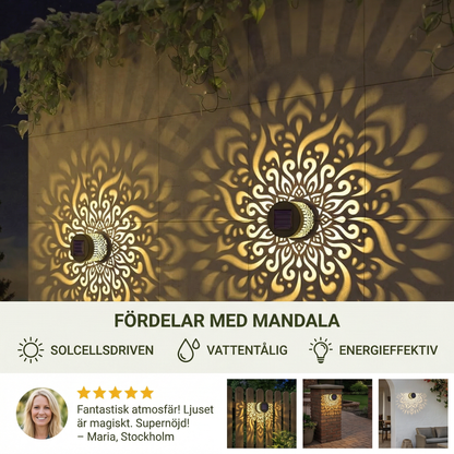 LED Solcellsvägglampa Mandala – Utomhusbelysning För Trädgård, Staket Och Uteplats
