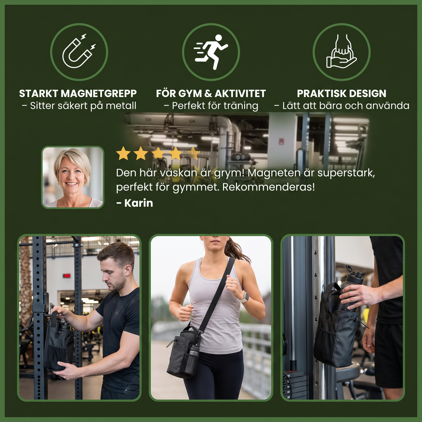 Magnetisk Vattenflaskhållarväska Med Starkt Grepp För Gym Och Aktiv Användning