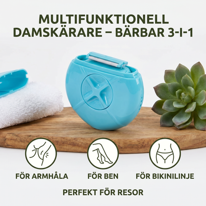 Multifunktionell Damskärare – Bärbar 3-i-1 Hela Kropps Rakapparat för Resor
