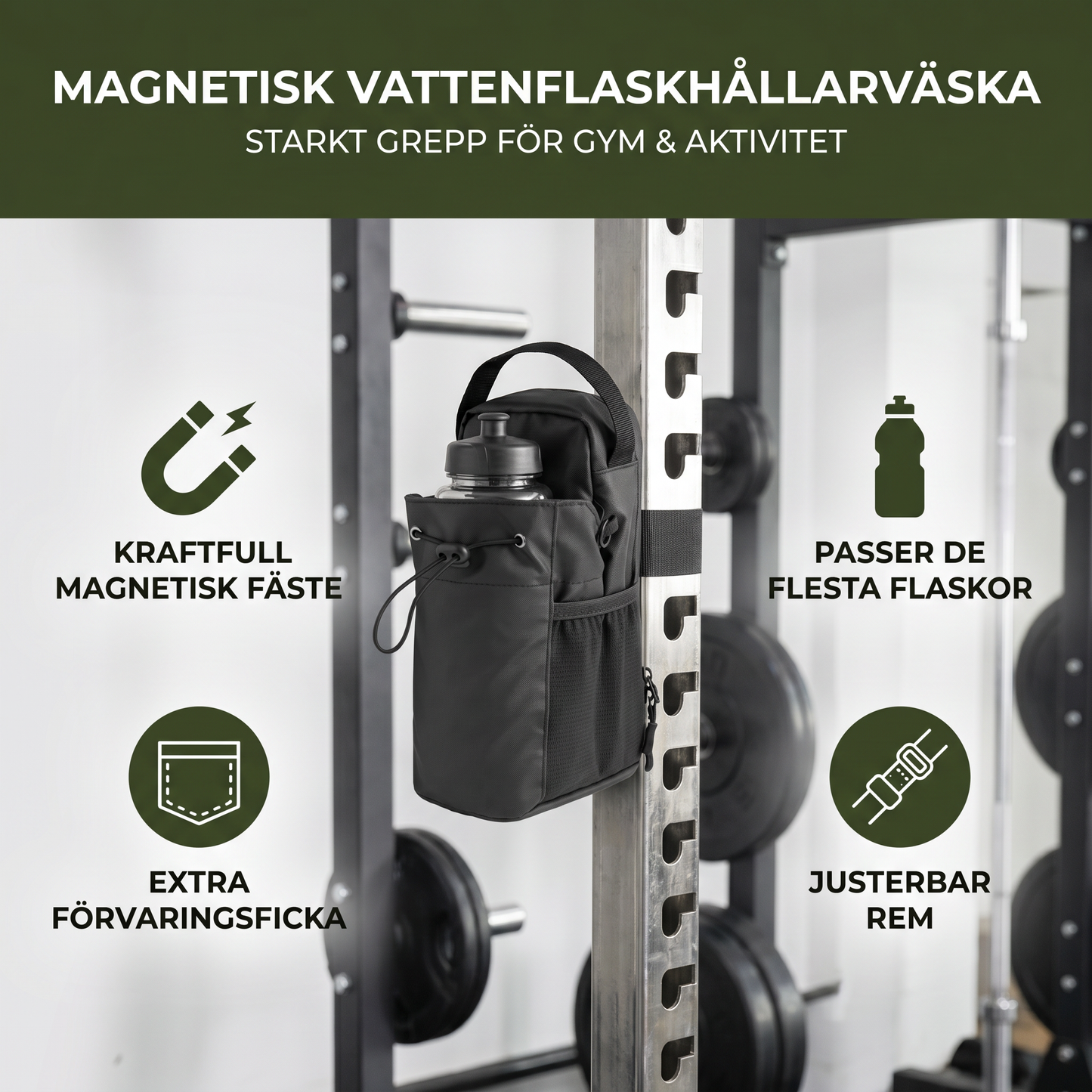 Magnetisk Vattenflaskhållarväska Med Starkt Grepp För Gym Och Aktiv Användning