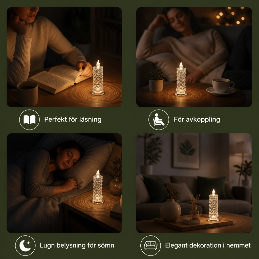 Flameless LED-ljuslampa – Mysig och dekorativ bordslampa
