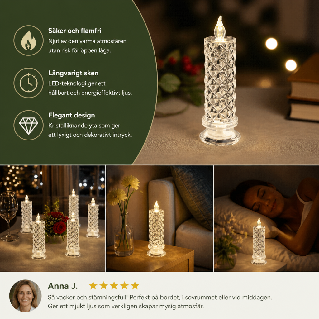 Flameless LED-ljuslampa – Mysig och dekorativ bordslampa