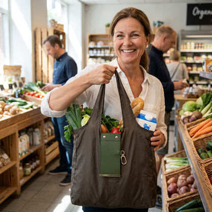 Hopfällbar Shoppingkasse med Nyckelring