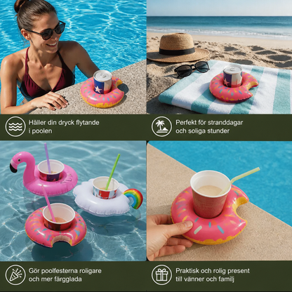 Plytförande Dryckeshållare – Praktiska Underlägg för Pool och Strand