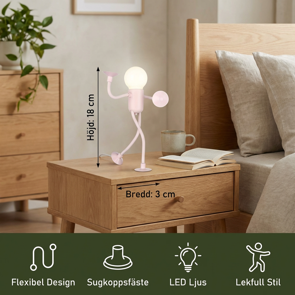 LED-lampa med sugpropp – utbytbart och lekfullt designkoncept för dekoration