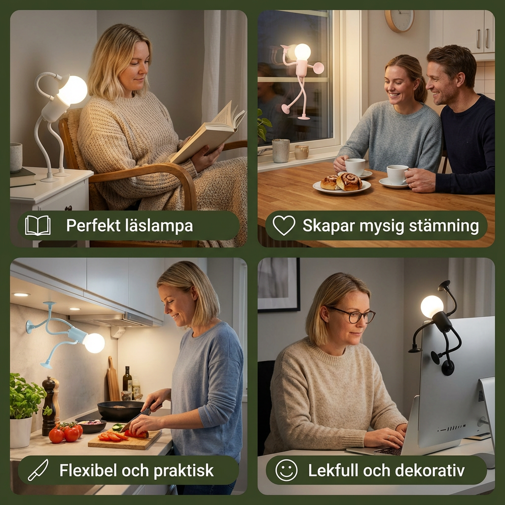 LED-lampa med sugpropp – utbytbart och lekfullt designkoncept för dekoration