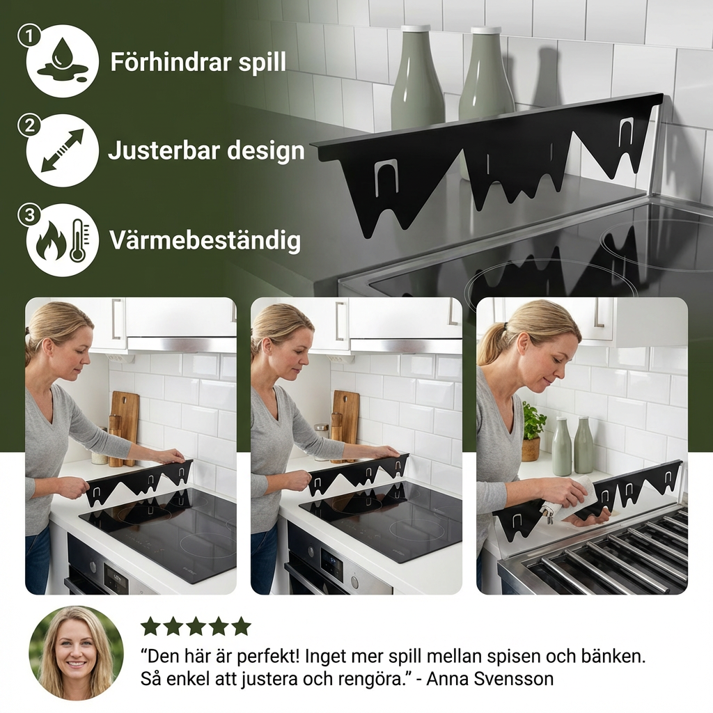 Expanderbart Spisskydd För Springor – Justerbart Skydd För Köksbänkar