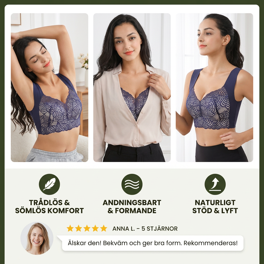 Sömlös Push-Up Komfort BH – Trådlös, Andningsbar & Formande för Naturligt Stöd
