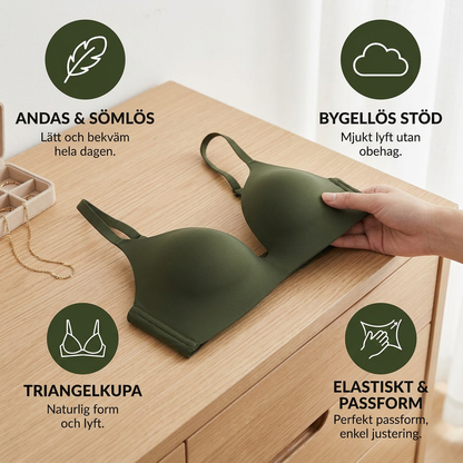 Sömlös Push-Up-BH – Bügelfri, Andningsbar och Stödjande med Triangelkupor
