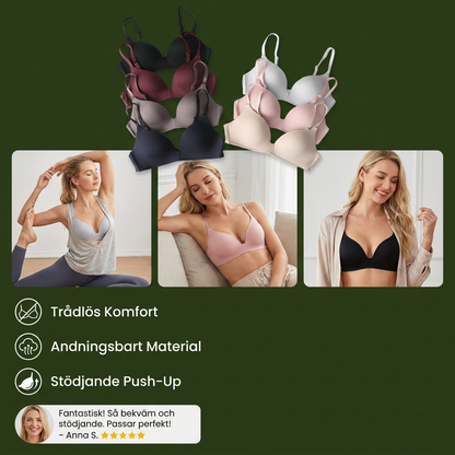 Sömlös Push-Up-BH – Bügelfri, Andningsbar och Stödjande med Triangelkupor