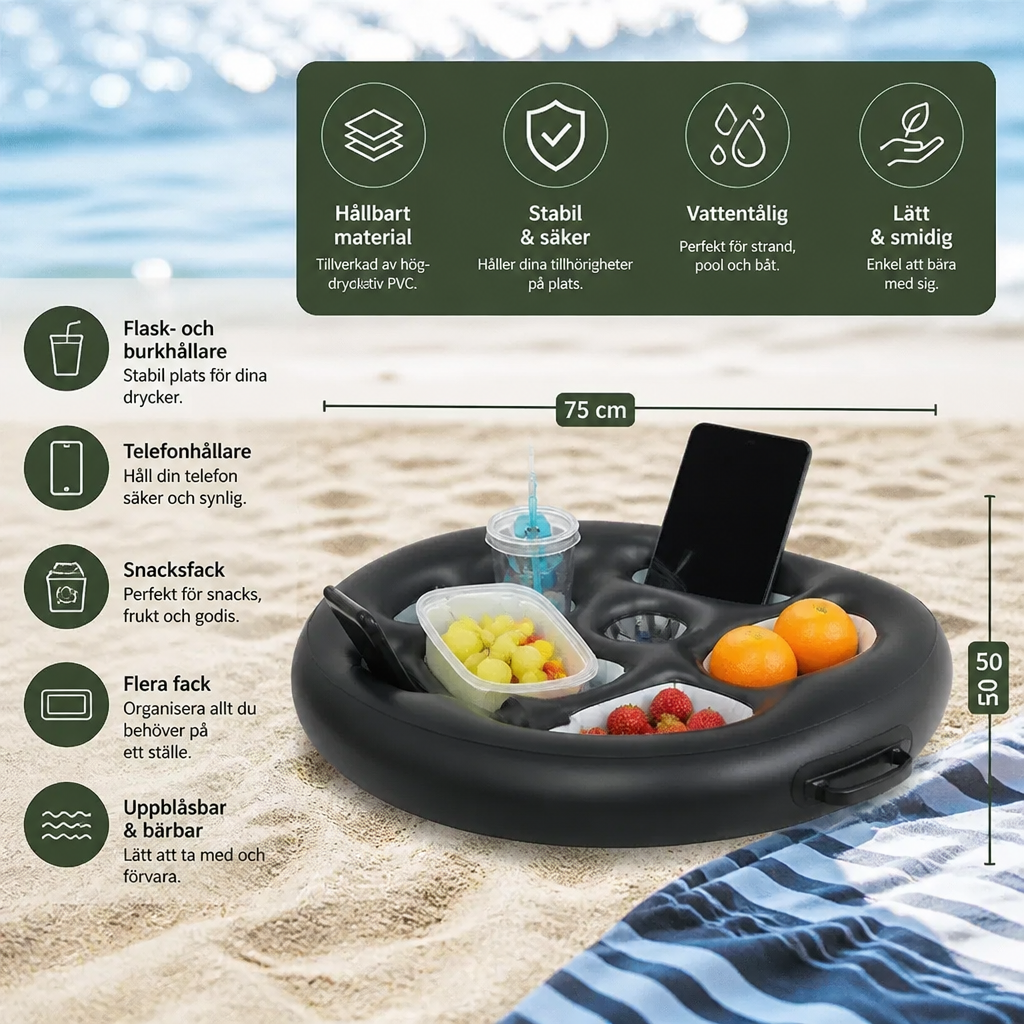 Inflatable Drink Holder – Multifunktionell Bricka för Drycker och Snacks