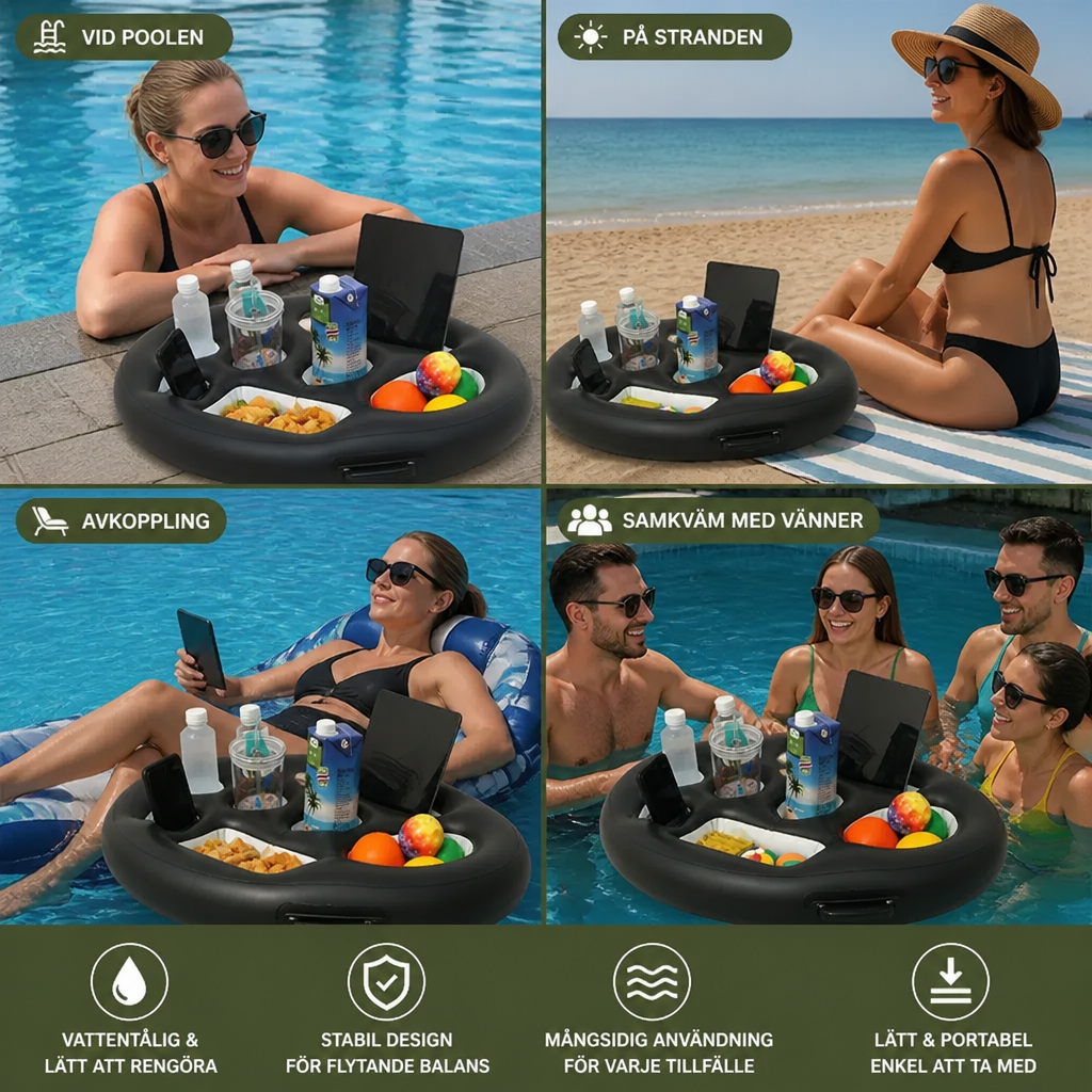 Inflatable Drink Holder – Multifunktionell Bricka för Drycker och Snacks