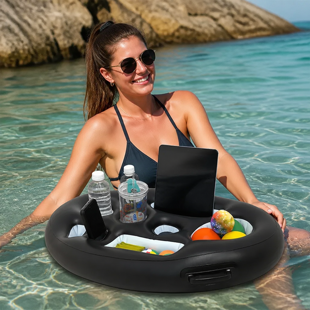 Inflatable Drink Holder – Multifunktionell Bricka för Drycker och Snacks