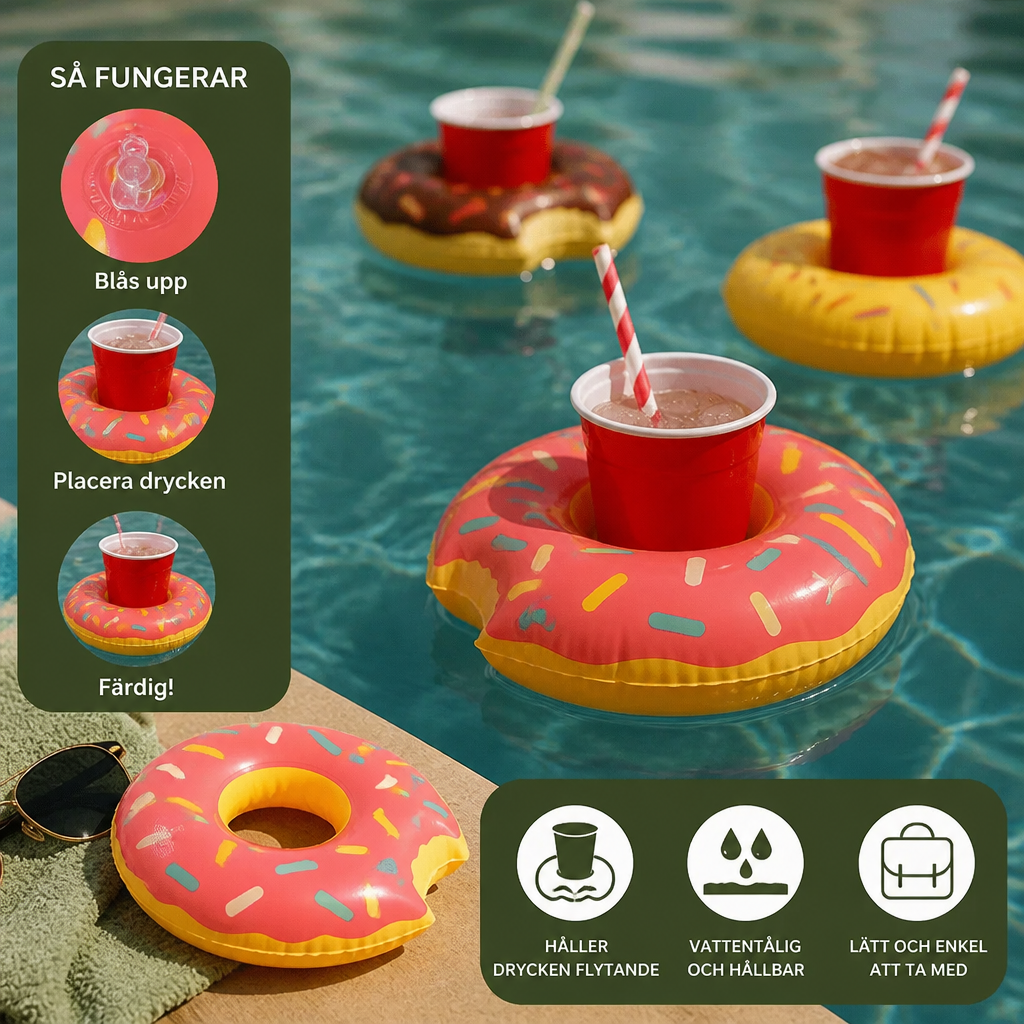 Plytförande Dryckeshållare – Praktiska Underlägg för Pool och Strand