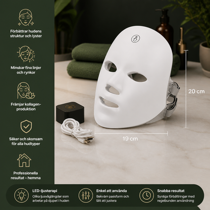 LED Ansiktsmask – Professionell Ljusterapi för Hudföryngring Hemma