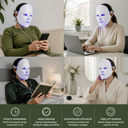 LED Ansiktsmask – Professionell Ljusterapi för Hudföryngring Hemma