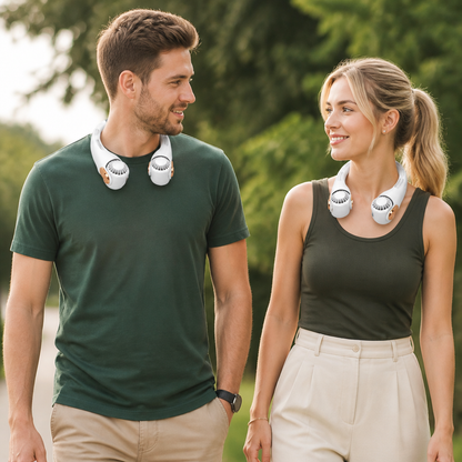 Bärbar Handsfree Halsfläkt med Kylande Effekt
