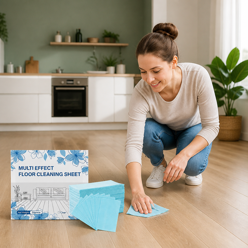 60-Pack Universella Golvrengöringsdukar för Trä, Kakel och Laminat