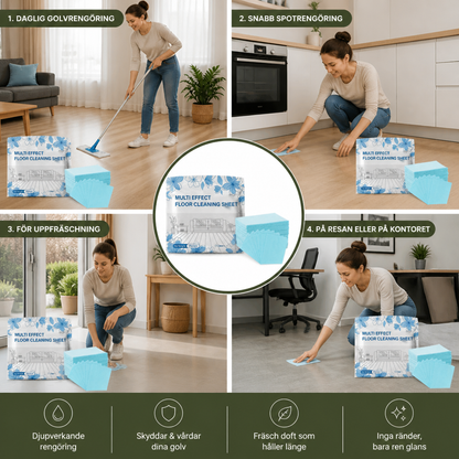 60-Pack Universella Golvrengöringsdukar för Trä, Kakel och Laminat