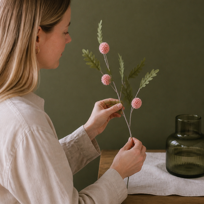 Konstgjord Krysantemum- och Eukalyptusblomsterarrangemang