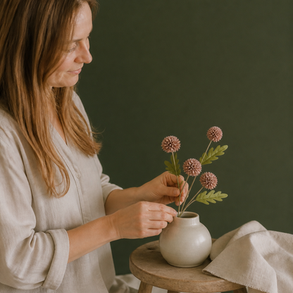 Konstgjord Krysantemum- och Eukalyptusblomsterarrangemang