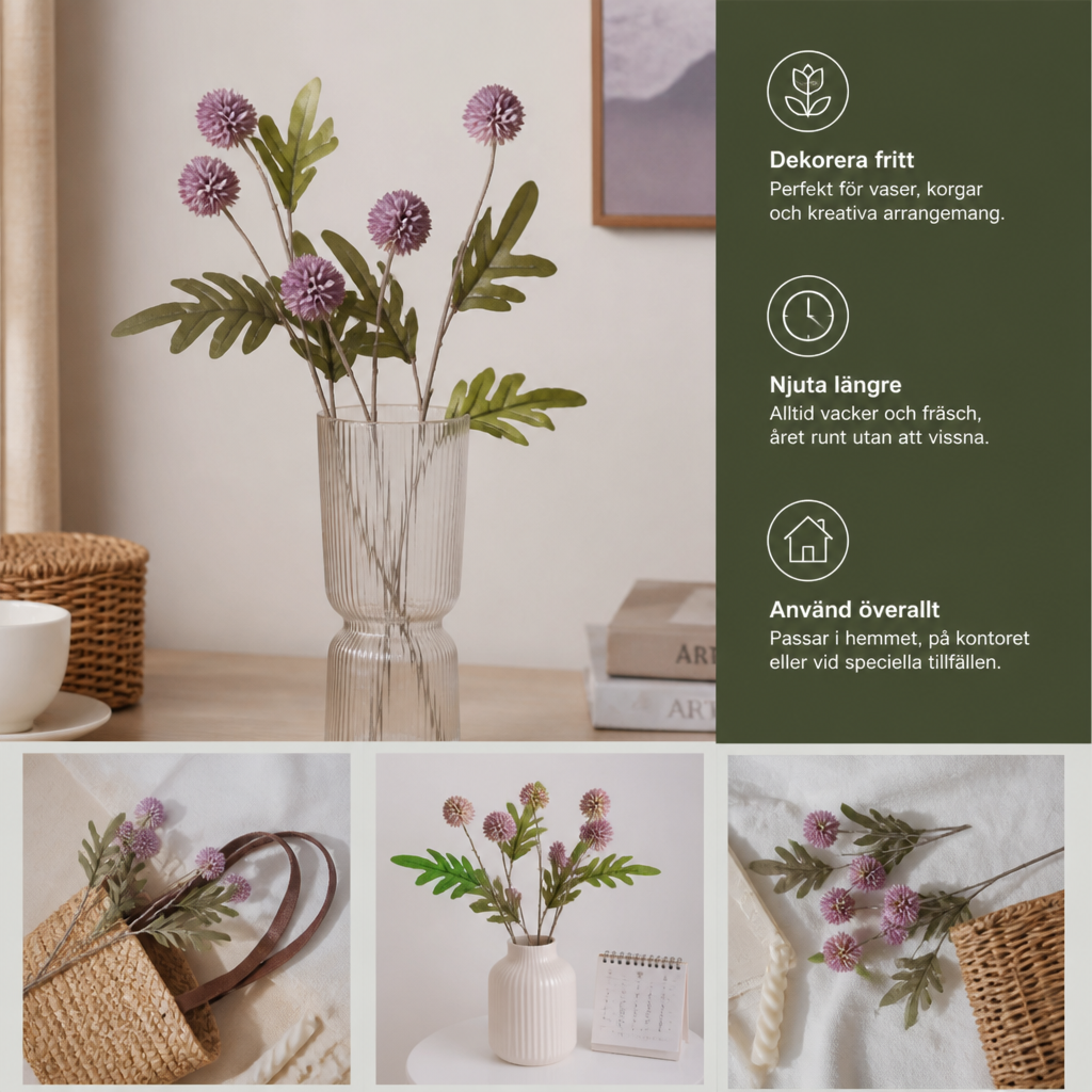 Konstgjord Krysantemum- och Eukalyptusblomsterarrangemang