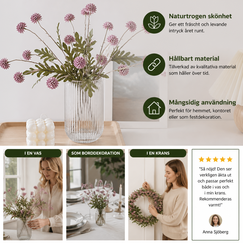 Konstgjord Krysantemum- och Eukalyptusblomsterarrangemang
