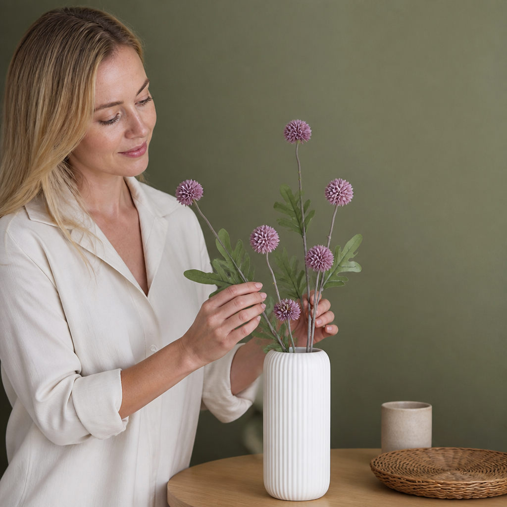 Konstgjord Krysantemum- och Eukalyptusblomsterarrangemang