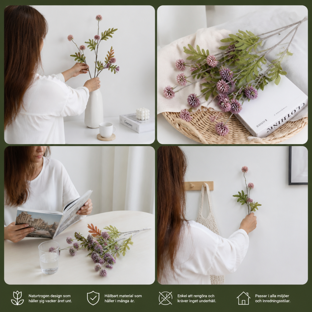 Konstgjord Krysantemum- och Eukalyptusblomsterarrangemang
