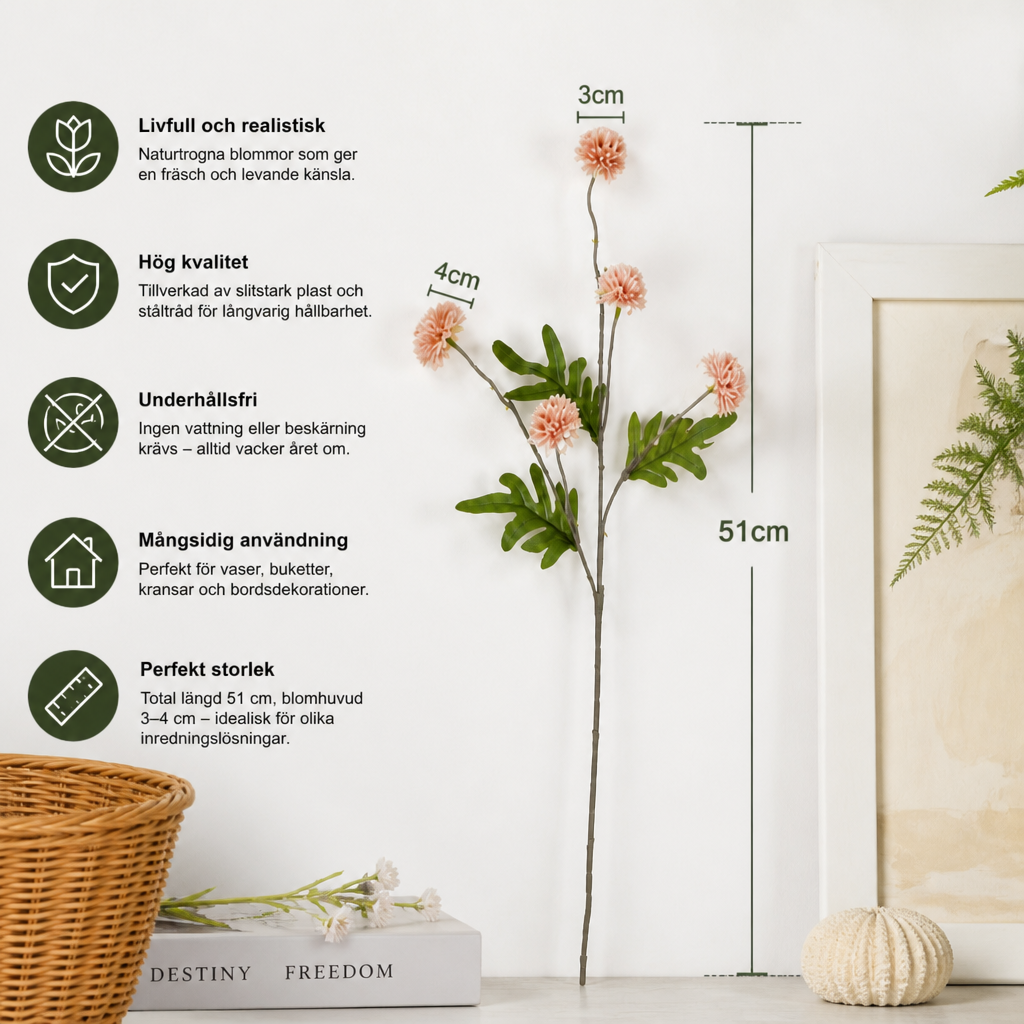Konstgjord Krysantemum- och Eukalyptusblomsterarrangemang