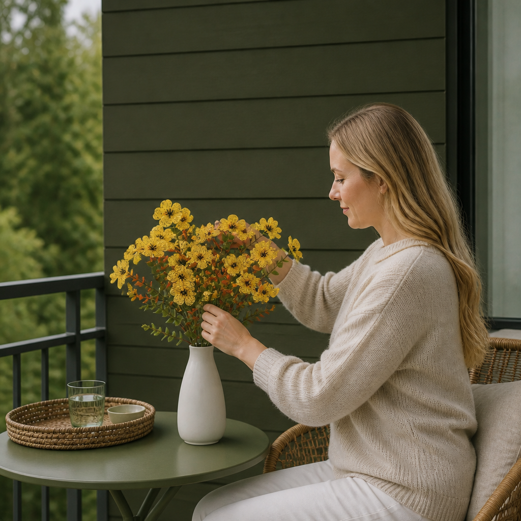 UV-Beständigt Konstgjort Höstblomsbukettset