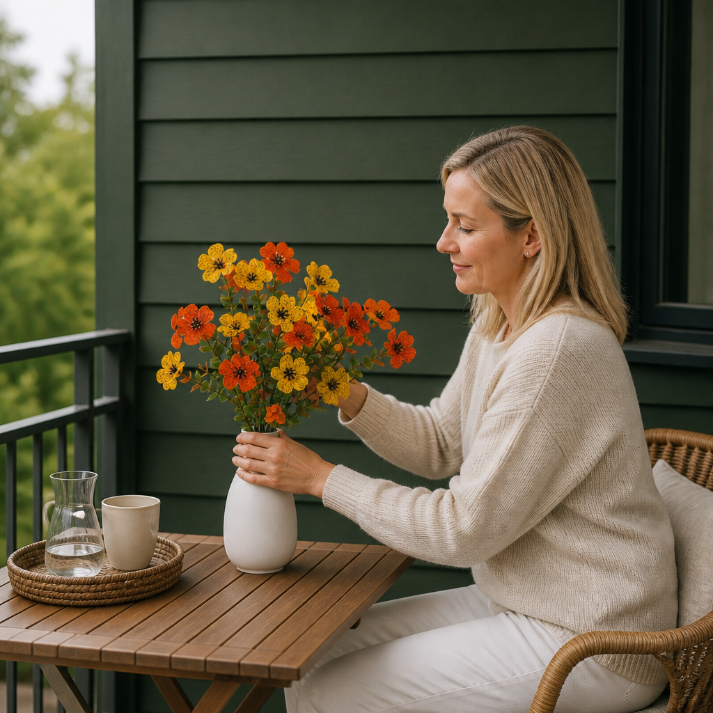UV-Beständigt Konstgjort Höstblomsbukettset