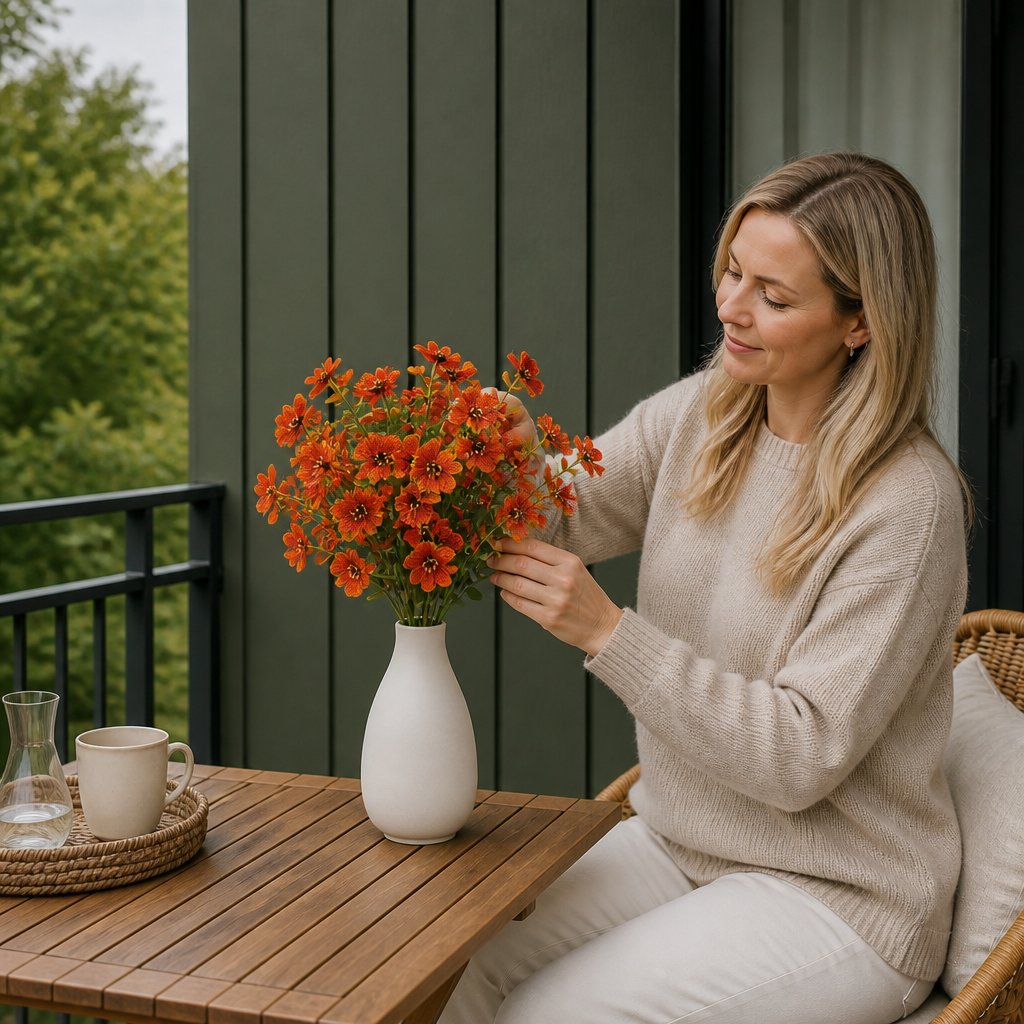 UV-Beständigt Konstgjort Höstblomsbukettset