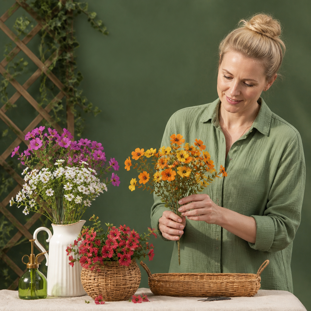 UV-Beständigt Konstgjort Höstblomsbukettset