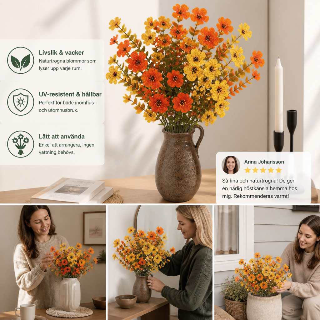 UV-Beständigt Konstgjort Höstblomsbukettset